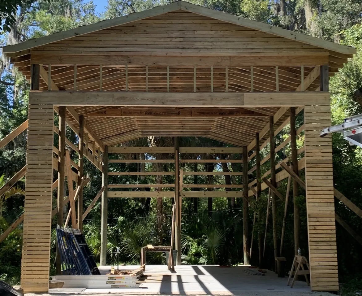 Structural roof framing by Cypress Building Group