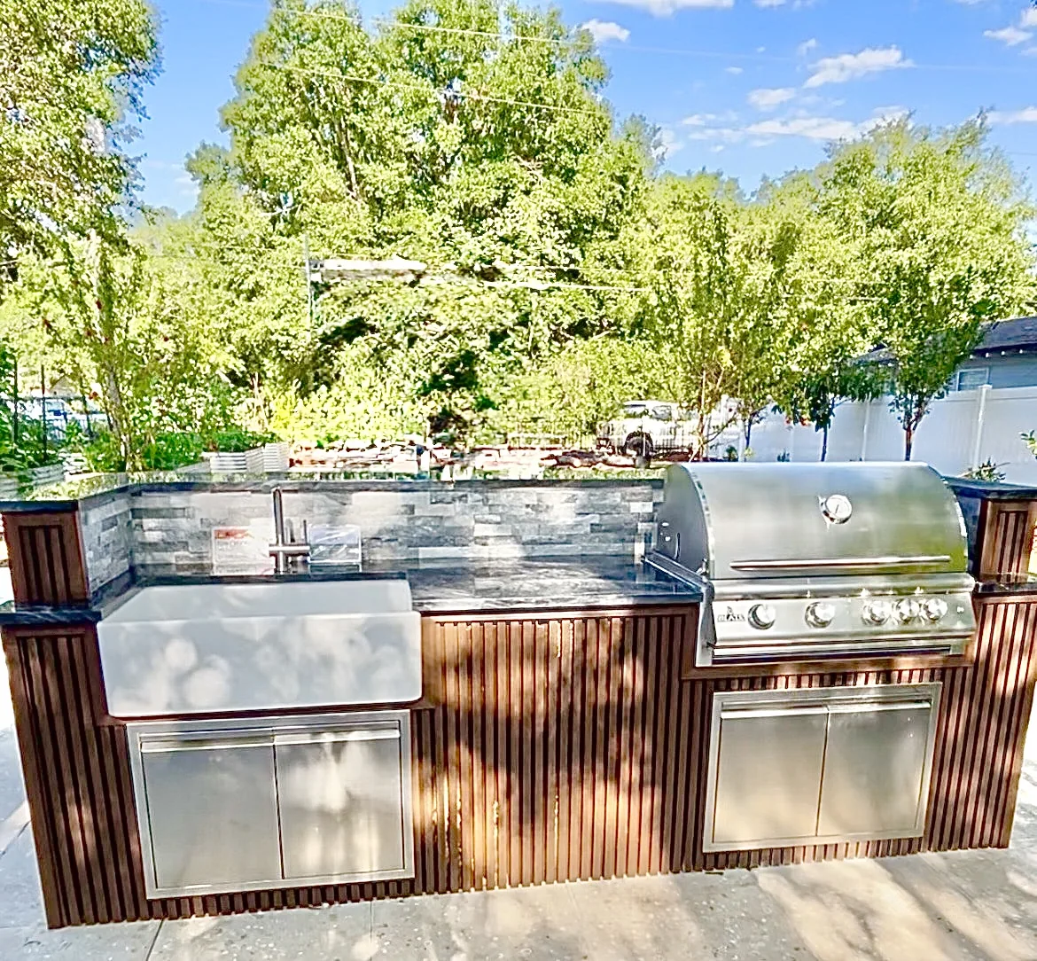 Custom commercial outdoor kitchen by Cypress Building Group