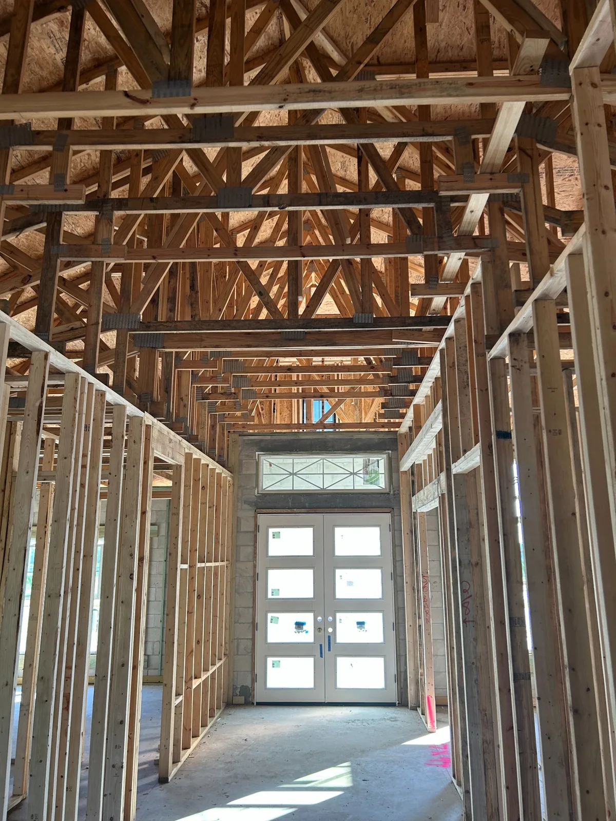 Custom residential framing by Cypress Building Group